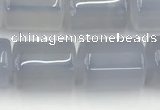 CBC828 15.5 inches 10*14mm tube blue chalcedony gemstone beads