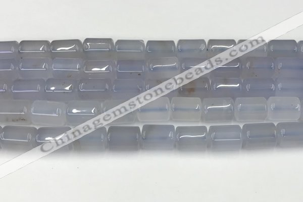 CBC828 15.5 inches 10*14mm tube blue chalcedony gemstone beads