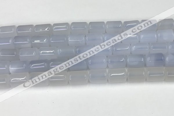 CBC830 15.5 inches 10*14mm tube blue chalcedony gemstone beads