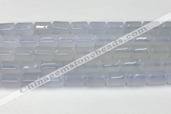 CBC831 15.5 inches 10*14mm tube blue chalcedony gemstone beads
