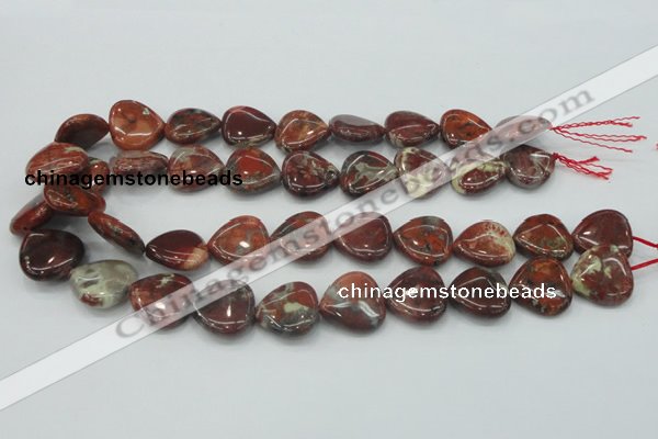 CBD01 15.5 inches 20*20mm heart brecciated jasper gemstone beads