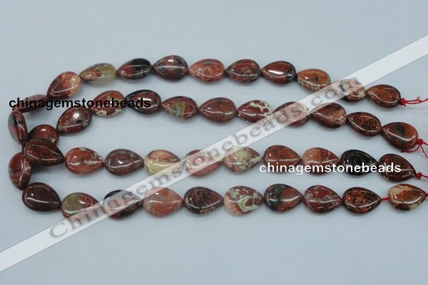 CBD02 15.5 inches 13*18mm flat teardrop brecciated jasper gemstone beads