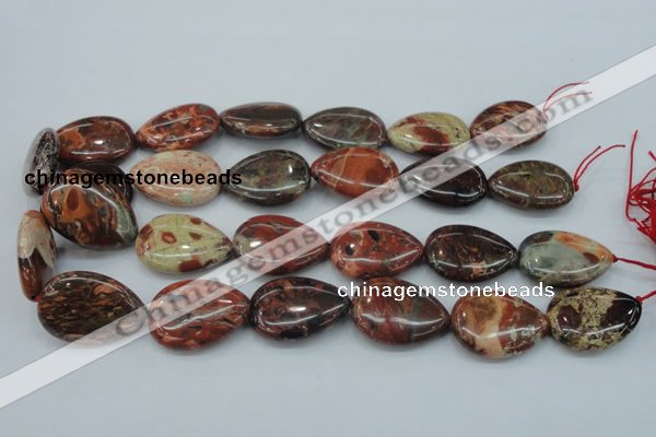 CBD03 15.5 inches 22*30mm flat teardrop brecciated jasper gemstone beads