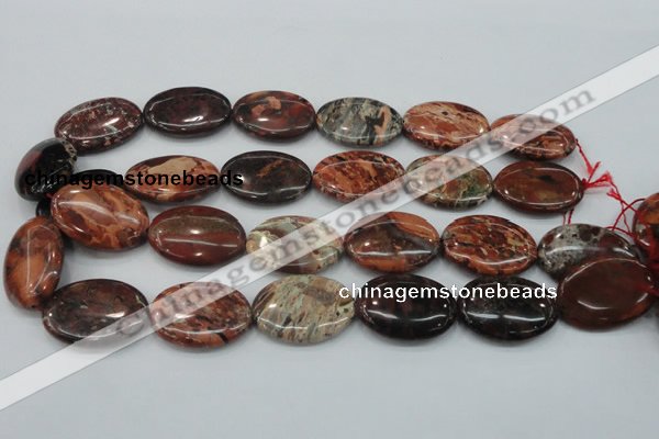 CBD04 15.5 inches 22*30mm oval brecciated jasper gemstone beads