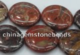 CBD07 15.5 inches 25mm flat round brecciated jasper gemstone beads