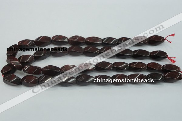 CBD12 15.5 inches 10*20mm twisted rice brecciated jasper gemstone beads