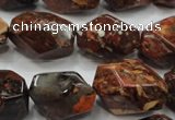 CBD28 15.5 inches 15*24mm faceted nuggets brecciated jasper gemstone beads