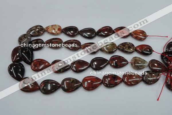 CBD34 15.5 inches 18*25mm flat teardrop brecciated jasper gemstone beads