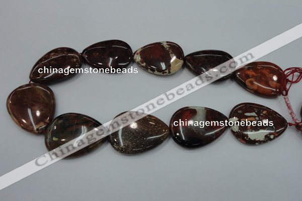 CBD35 15.5 inches 30*40mm flat teardrop brecciated jasper gemstone beads
