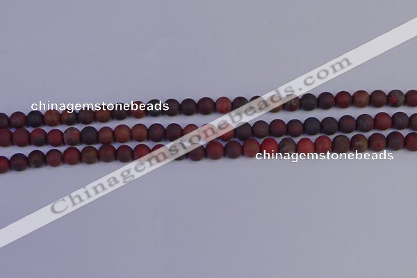 CBD361 15.5 inches 6mm round matte poppy jasper beads wholesale