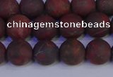 CBD363 15.5 inches 10mm round matte poppy jasper beads wholesale