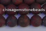 CBD364 15.5 inches 12mm round matte poppy jasper beads wholesale