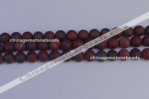 CBD365 15.5 inches 14mm round matte poppy jasper beads wholesale