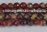 CBD368 15.5 inches 4mm faceted round brecciated jasper beads