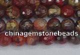 CBD369 15.5 inches 6mm faceted round brecciated jasper beads