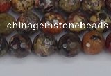CBD370 15.5 inches 8mm faceted round brecciated jasper beads