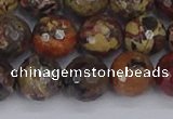 CBD371 15.5 inches 10mm faceted round brecciated jasper beads