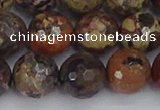 CBD372 15.5 inches 12mm faceted round brecciated jasper beads