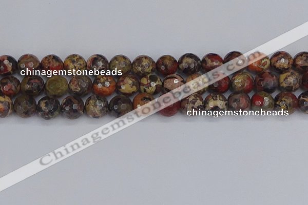 CBD372 15.5 inches 12mm faceted round brecciated jasper beads