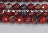 CBD375 15.5 inches 4mm faceted round poppy jasper beads