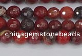 CBD376 15.5 inches 6mm faceted round poppy jasper beads