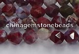 CBD383 15.5 inches 6mm faceted nuggets brecciated jasper beads