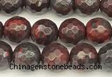 CBD390 15 inches 6mm faceted round brecciated jasper beads