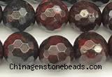 CBD392 15 inches 10mm faceted round brecciated jasper beads