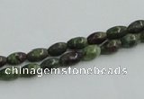 CBG06 15.5 inches 4*6mm rice bronze green gemstone beads wholesale