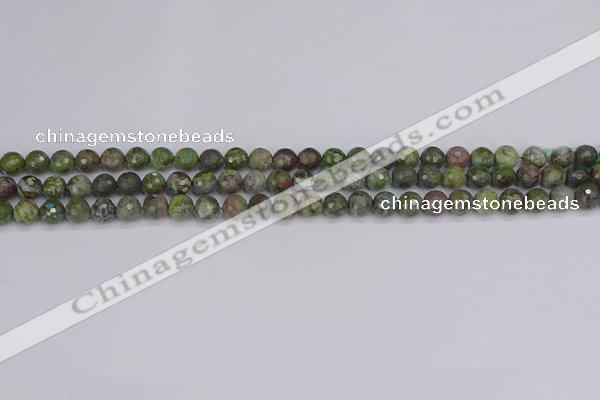 CBG100 15.5 inches 4mm faceted round bronze green gemstone beads