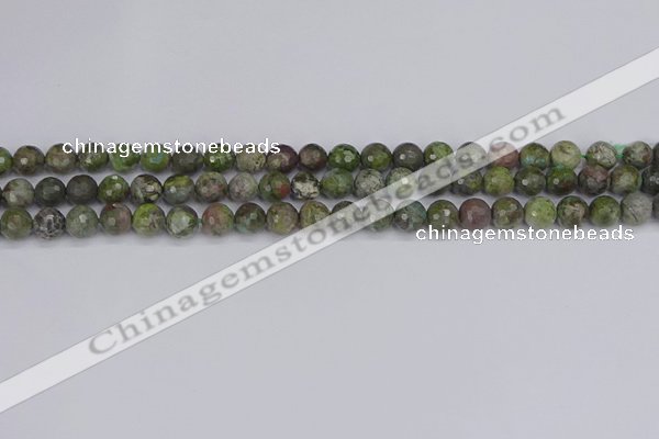 CBG101 15.5 inches 6mm faceted round bronze green gemstone beads