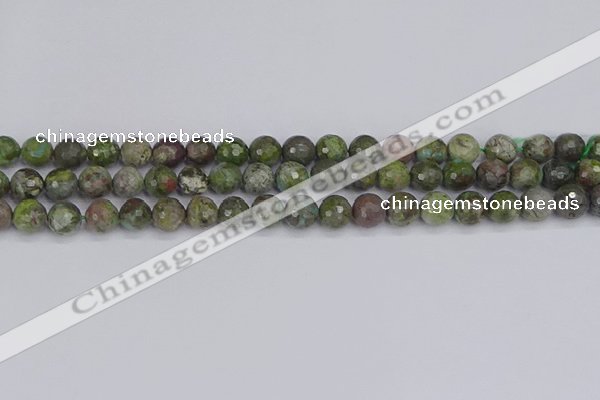 CBG102 15.5 inches 8mm faceted round bronze green gemstone beads