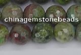 CBG104 15.5 inches 12mm faceted round bronze green gemstone beads