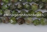 CBG108 15.5 inches 6mm faceted nuggets bronze green gemstone beads