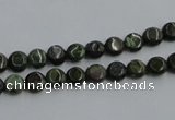 CBG11 15.5 inches 6mm flat round bronze green gemstone beads