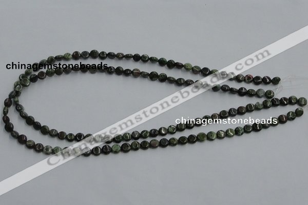 CBG11 15.5 inches 6mm flat round bronze green gemstone beads