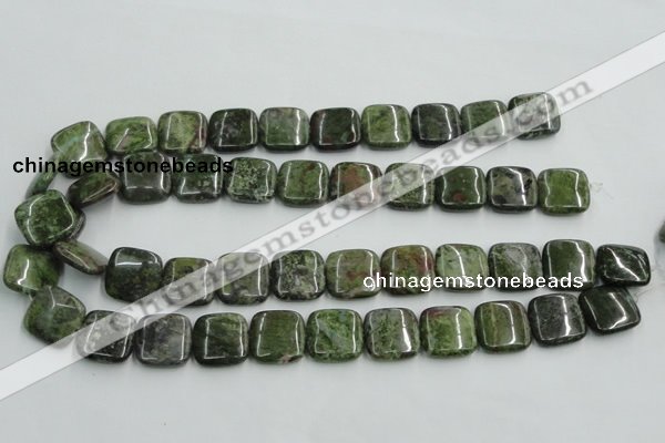 CBG17 15.5 inches 18*18mm square bronze green gemstone beads wholesale