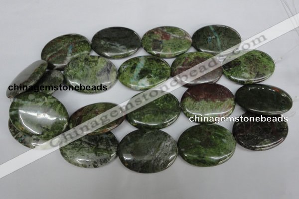 CBG32 15.5 inches 30*40mm oval bronze green gemstone beads