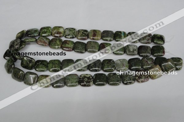 CBG41 15.5 inches 16*16mm square bronze green gemstone beads