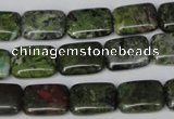 CBG45 15.5 inches 10*14mm rectangle bronze green gemstone beads