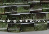 CBG50 15.5 inches 10*14mm flat tube bronze green gemstone beads