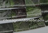 CBG52 15.5 inches 13*18mm flat tube bronze green gemstone beads