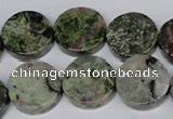 CBG61 15.5 inches 18mm coin bronze green gemstone beads