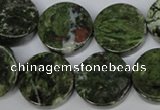 CBG63 15.5 inches 22mm coin bronze green gemstone beads