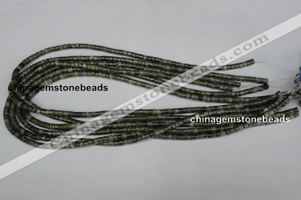 CBG74 15.5 inches 3*4mm heishi bronze green gemstone beads