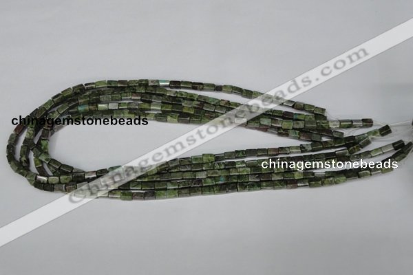 CBG76 15.5 inches 4*6mm cuboid bronze green gemstone beads