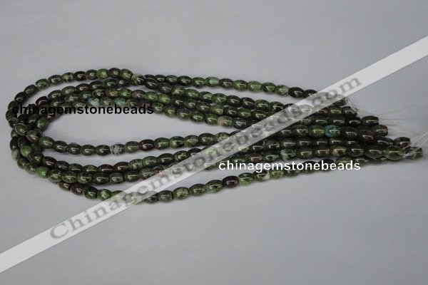 CBG78 15.5 inches 6*7mm rice bronze green gemstone beads