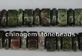 CBG80 15.5 inches 5*14mm & 7*14mm rondelle bronze green gemstone beads