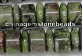 CBG82 15.5 inches 6*18mm & 11*18mm rondelle bronze green gemstone beads