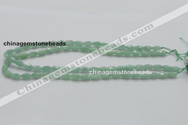 CBJ12 15.5 inches 6*10mm faceted rice jade beads wholesale